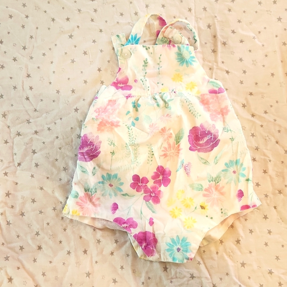 Cross back ruffle butt romper